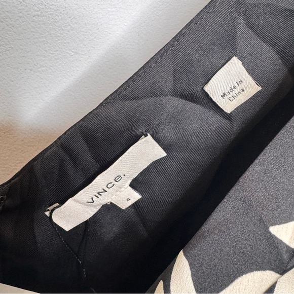 Vince Black and Cream Floral Midi Dress - Picture 4 of 5